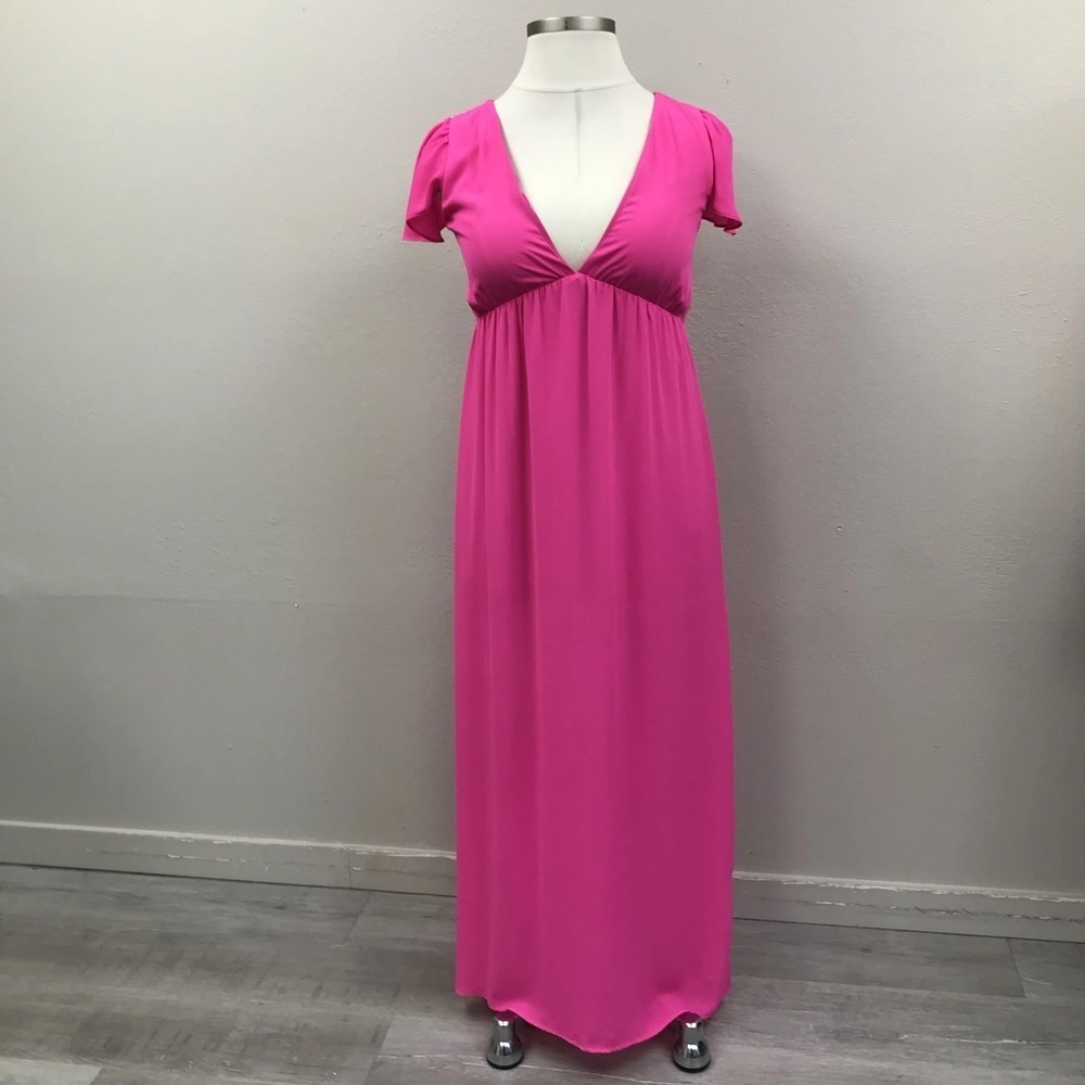 Gianni Bini Hot Pink Open Back Maxi Dress - Size L
